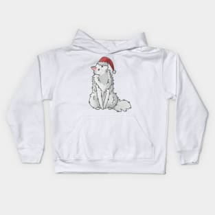 Christmas Cat - White Maine Coon Furball Kids Hoodie